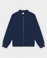 Толстовка (бомбер) на молнии без капюшона из плотного трикотажа синяя Button Blue, школьная форма для мальчиков  фото, kupilegko.ru